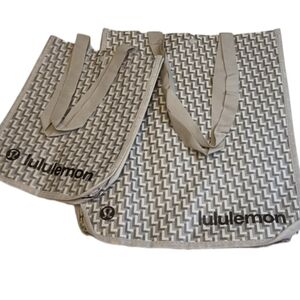 2 Lululemon Reusable Shopping Tote Bag Set 2025 Holiday Season Geometric L